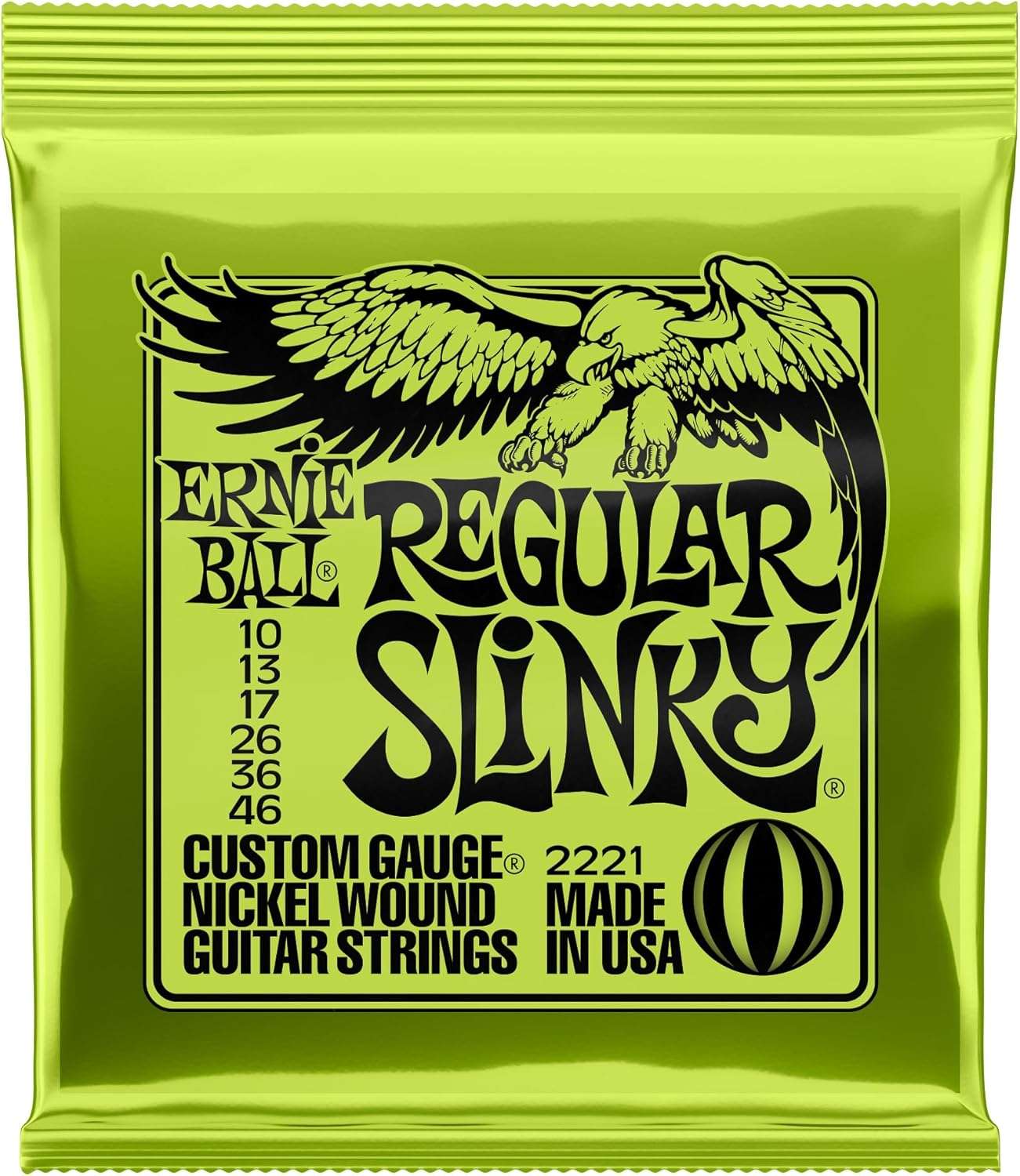 Ernie Ball Regular Slinky 10-46 Nickel Electric Guitar Strings