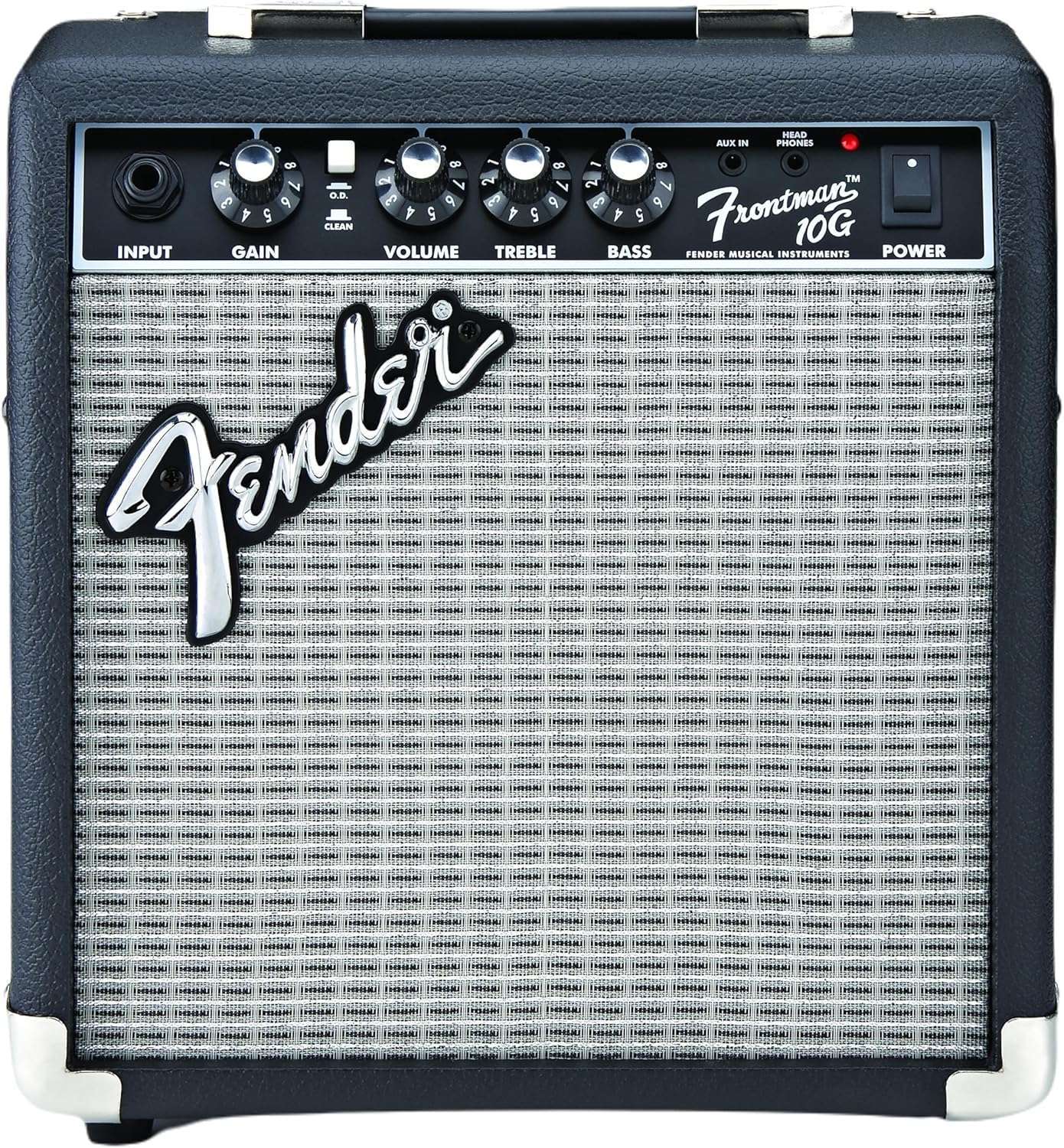 Fender Frontman 10G Guitar Amplifier - 10 Watts, 6-Inch Special Design Speaker, 2-Year Warranty, Compact Size (5.75" D x 10.25" W x 11" H)