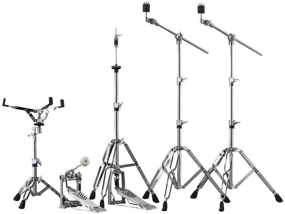 "Yamaha HW-680W Double-Braced Percussion Hardware Pack: Durable Stable भुग पंच_TYP_006 5-Piece Adjustable Drum Hardware Set: Cymbal, Hi-Hat, Snare Stands & Stick Holder