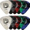 10-Pack D'Addario Celluloid Guitar Picks - Medium 0.70mm for Acoustic, Electric, & Bass Guitars - Natural Feel & Warm Tone