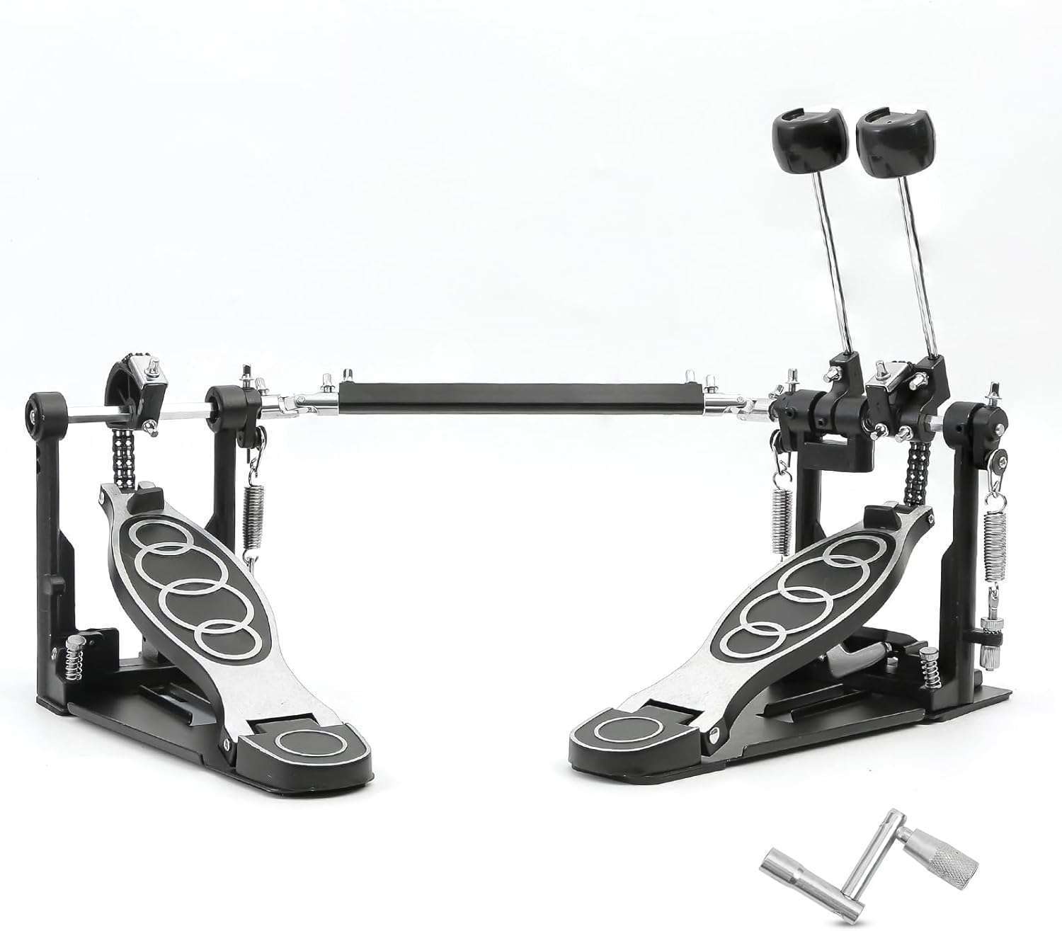 Adjustable Double Bass Drum Pedal with Double Chain Drive for Acfunique Double Bass Drum Pedal: Adjustable Chain Drive Foot Percussion for Drum Sets