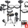 Donner DED-200 Electric Drum Set: Quiet Mesh Pads, 31 Kits, Donner DED-200 Electric Drum Kit: Quiet Mesh Pads, 31 Kits, 450+ Sounds, Throne & More