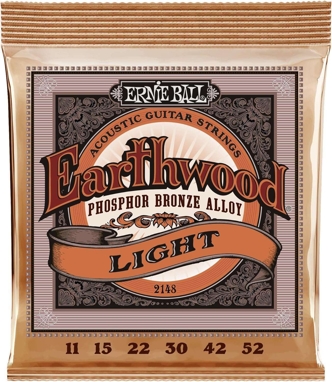 Ernie Ball Earthwood Light Phosphor Bronze Acoustic Guitar Strings - Ernie Ball Earthwood Light Phosphor Bronze Acoustic Guitar Strings - 11-52 Gauge