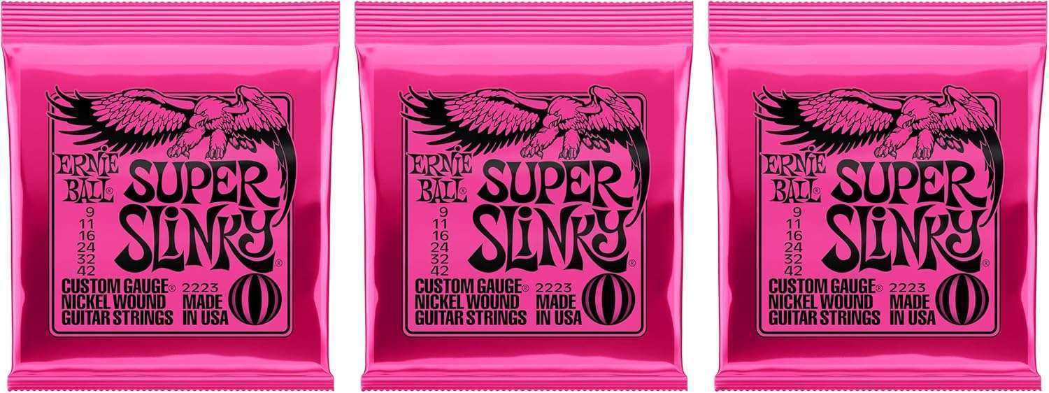 Ernie Ball Super Slinky Electric Guitar Strings 9-42, 3-Pack (#2223x3) Ernie Ball Super Slinky Electric Guitar Strings 9-42, 3-Pack