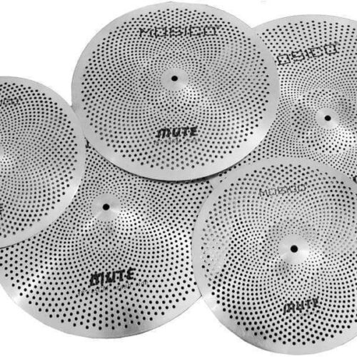 Low Volume Cymbal Pack - 5 Pieces (14" Hi-Hats, 16" Low Volume Cymbal Pack - 5 Pieces (14" Hi-Hats, 16" Crash, 18" Crash, 20" Ride) - Silent Practice Set for Drummers
