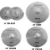Low-Volume-Cymbal-Pack-5-Pieces-14-Hi-Hats-16-Crash-18-Crash-20-Ride-Silent-Practice-Set-for-Drummers.jpg Low Volume Cymbal Pack - 5 Pieces (14" Hi-Hats, 16" Crash, 18" Crash, 20" Ride) - Silent Practice Set for Drummers