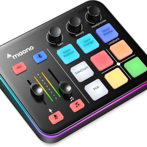 MAONOcaster G1 NEO: Pro Audio Mixer & Interface with RGB, MAONOcaster G1 NEO: Pro Audio Mixer & Interface with RGB, Bluetooth & 48V Phantom Power for Streaming, Podcasting & Gaming