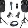 PRORECK Party 12-Inch 1000W 2-Way Powered PA Speaker System with PRORECK Party 12-Inch 1000W 2-Way Powered PA Speaker System with Bluetooth, USB, SD Card, FM Radio & Remote Control