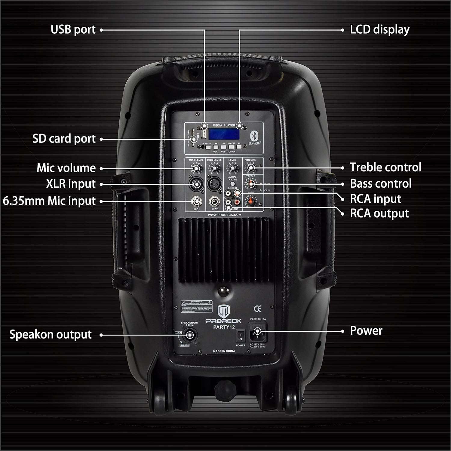 PRORECK-Party-12-Inch-1000W-2-Way-Powered-PA-Speaker-System-with-Bluetooth-USB-SD-Card-FM-Radio-Remote-Control.jpg PRORECK Party 12-Inch 1000W 2-Way Powered PA Speaker System with Bluetooth, USB, SD Card, FM Radio & Remote Control