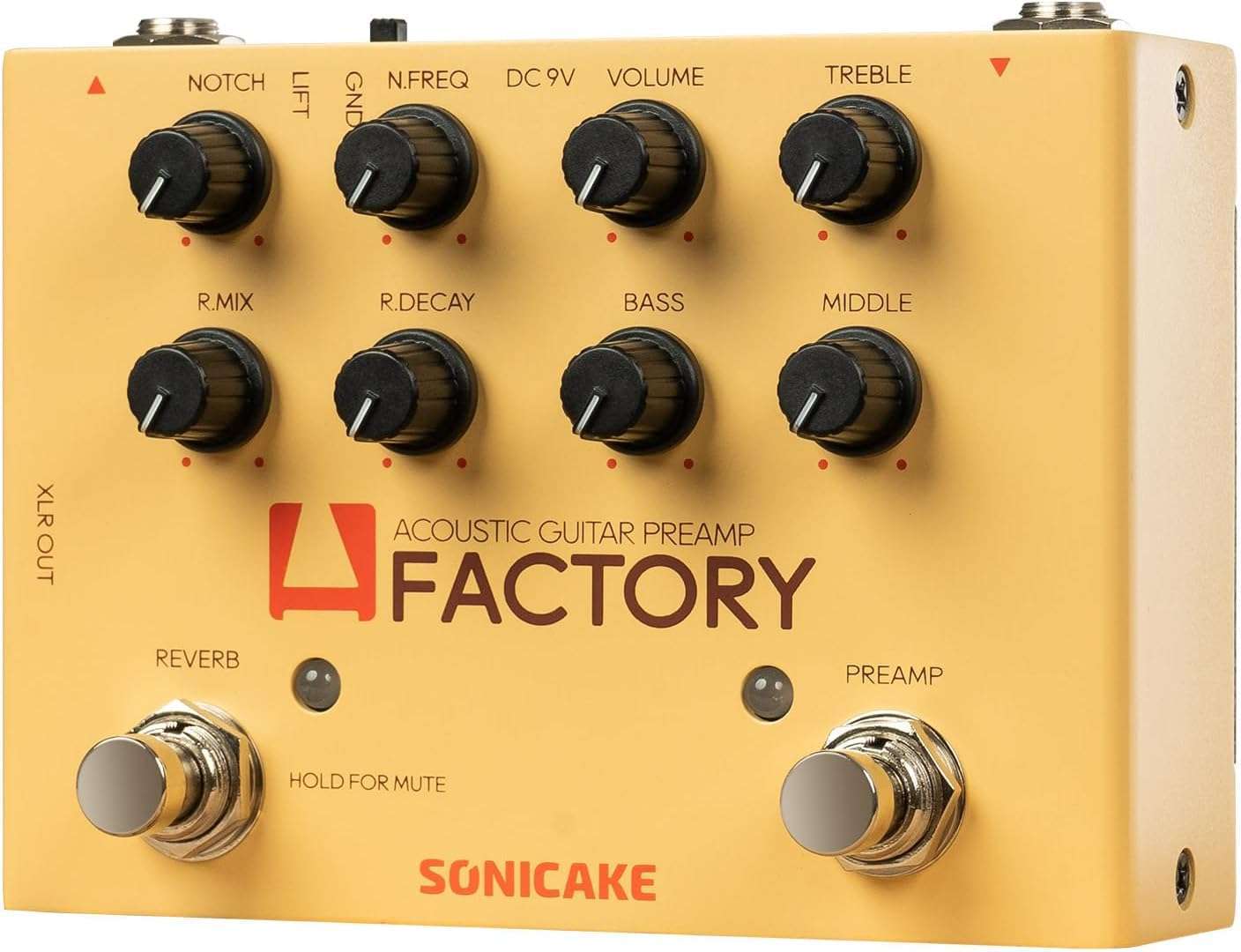 SONICAKE Acoustic Guitar Effects Pedal: Analog Preamp & Digital Reverb SONICAKE Acoustic Guitar Effects Pedal: Analog Preamp & Digital Reverb with XLR Output