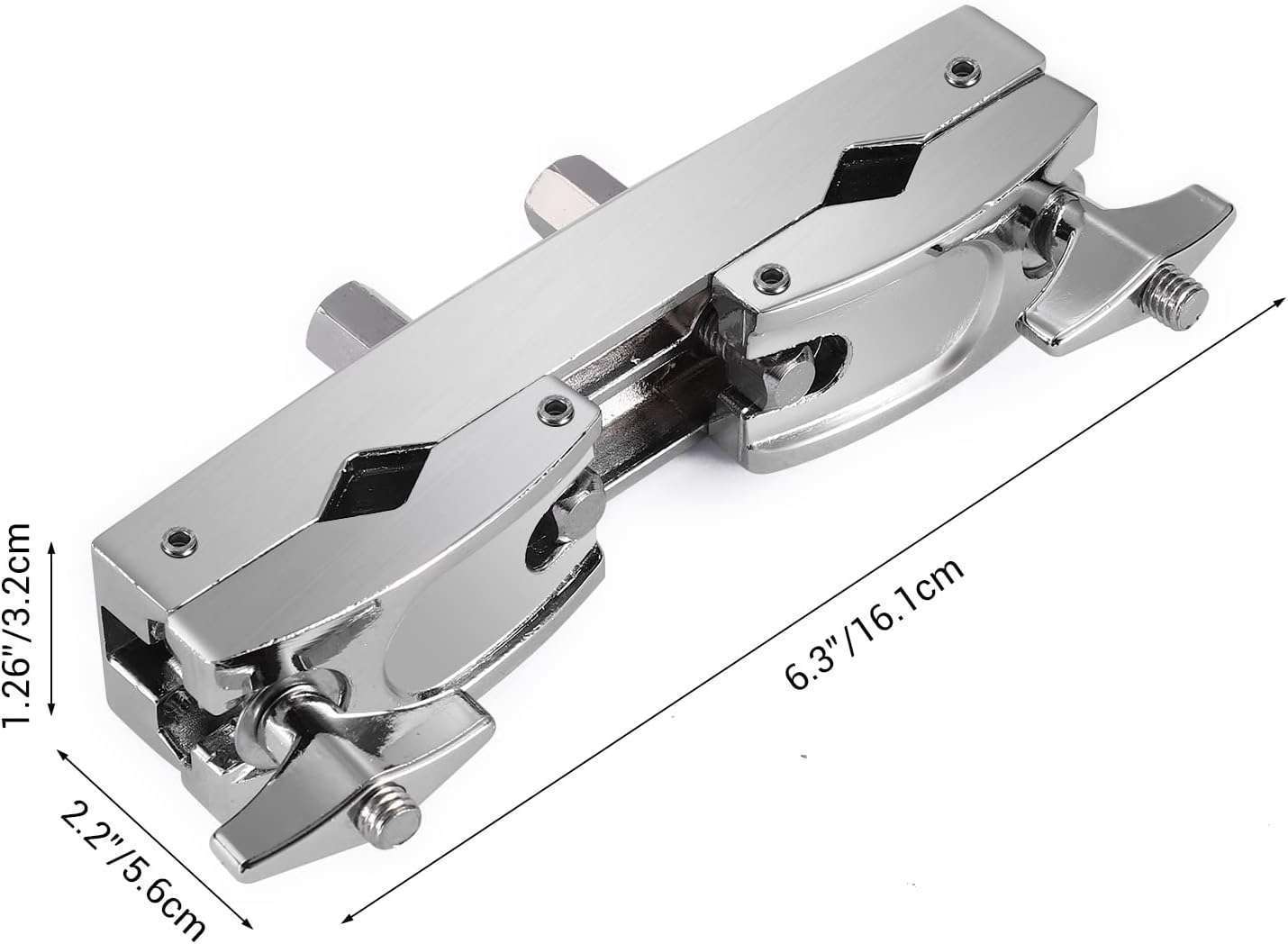 1747852235_Silver-Multi-Clamp-Adjustable-Quick-Release-Drum-Cymbal-Stand-Holder-Premium-Stainless-Steel.jpg Facmogu Silver Multi-Clamp: Adjustable Quick Release Drum Cymbal Stand Holder - Premium Stainless Steel