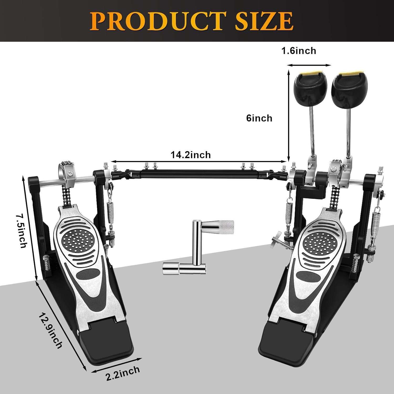1748105534_Double-Bass-Drum-Pedal-Adjustable-Chain-Drive-Foot-Percussion-for-Drum-Sets.jpg Acfunique Double Bass Drum Pedal: Adjustable Chain Drive Foot Percussion for Drum Sets