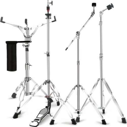 5-Piece Adjustable Drum Hardware Set: Cymbal, Hi-Hat, Snare Stands & 5-Piece Adjustable Drum Hardware Set: Cymbal, Hi-Hat, Snare Stands & Stick Holder