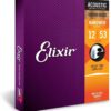 Elixir Phosphor Bronze Acoustic Guitar Strings - NANOWEB, Long-Lasting Rich Tone, Light 12-53