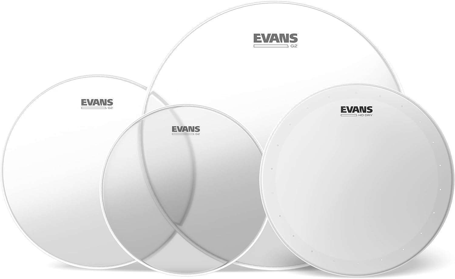 Evans G2 Clear Rock Pack w/ 14" HD Dry Snare Evans G2 Clear Rock Pack w/ 14" HD Dry Snare Batter (10", 12", 16")