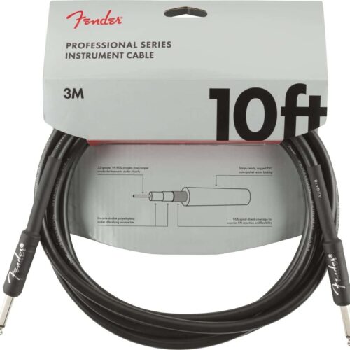 Fender Professional 10 ft Guitar Cable – Stage-Ready, Anti-Kink Black Fender Professional 10 ft Guitar Cable – Stage-Ready, Anti-Kink Black Design
