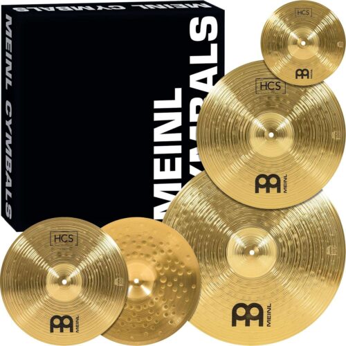 Meinl Cymbal Set: 14” Hihats, 20” Ride, 16” Crash + Meinl Cymbal Set: 14” Hihats, 20” Ride, 16” Crash + FREE 10” Splash – HCS Brass, Made in Germany