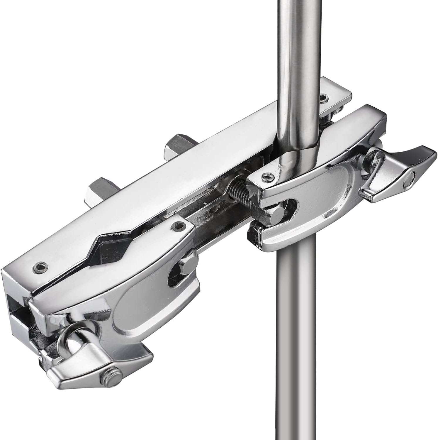 Silver-Multi-Clamp-Adjustable-Quick-Release-Drum-Cymbal-Stand-Holder-Premium-Stainless-Steel.jpg Facmogu Silver Multi-Clamp: Adjustable Quick Release Drum Cymbal Stand Holder - Premium Stainless Steel
