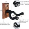 Black Walnut Guitar Wall Mount 2-Pack: U-Shaped Hangers for Acoustic & Electric Guitars, Banjo, Bass