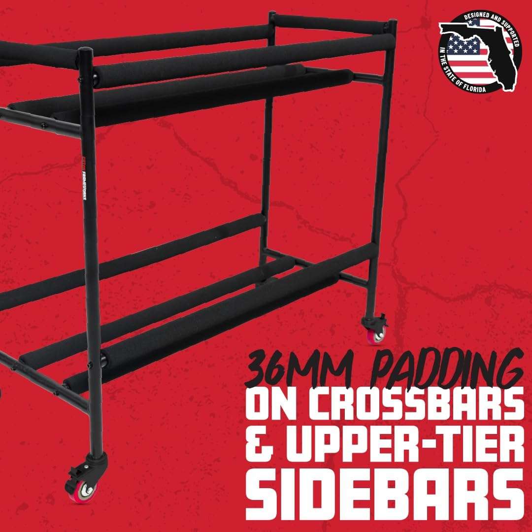 1749101474_Gator-Frameworks-Two-Tier-Snare-Rack-with-Locking-Casters-Holds-10-Drums-GFW-SDRACK-T2.jpg Gator Frameworks Two-Tier Snare Rack with Locking Casters - Holds 10 Drums (GFW-SDRACK-T2)
