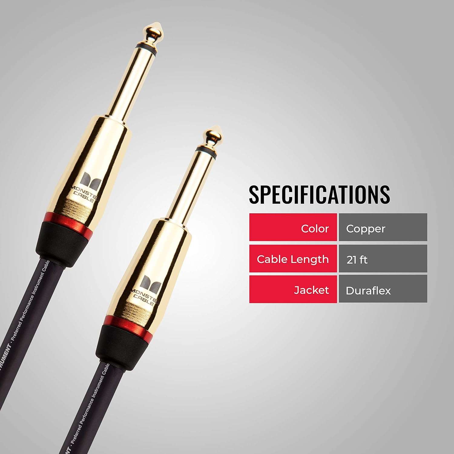 1750636855_Monster-Prolink-21ft-Straight-Guitar-Cable-Shielded-Copper-for-Electric-Guitar.jpg Monster Prolink 21ft Straight Guitar Cable - Shielded Copper for Electric Guitar