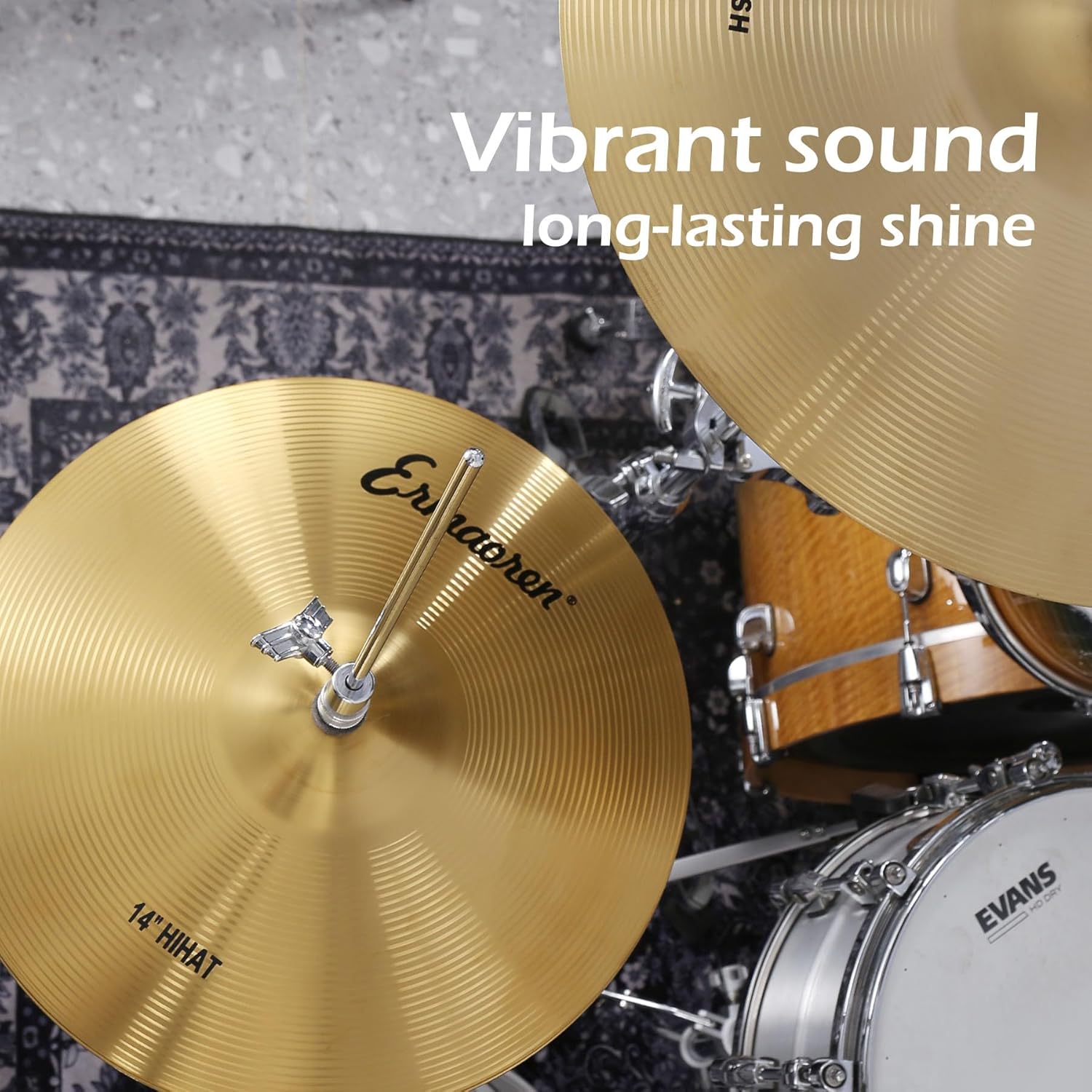 81yaqs6ClEL._AC_SL1500_ Ermaoren 5-Piece Drum Cymbal Pack: 14" Hi-Hat, 16" & 18" Crash, 20" Ride