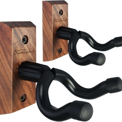Black Walnut Guitar Wall Mount 2-Pack: U-Shaped Hangers for Acoustic Black Walnut Guitar Wall Mount 2-Pack: U-Shaped Hangers for Acoustic & Electric Guitars, Banjo, Bass