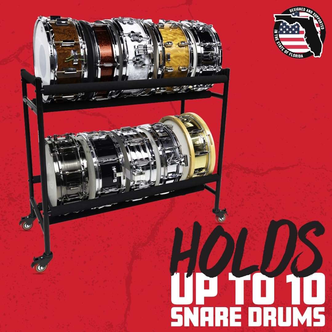 Gator-Frameworks-Two-Tier-Snare-Rack-with-Locking-Casters-Holds-10-Drums-GFW-SDRACK-T2.jpg Gator Frameworks Two-Tier Snare Rack with Locking Casters - Holds 10 Drums (GFW-SDRACK-T2)