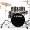 Sonor AQX Studio Drum Set Bundle – Black Midnight Sparkle Sonor AQX Studio Drum Set Bundle – Black Midnight Sparkle with Throne, Sticks & Accessories