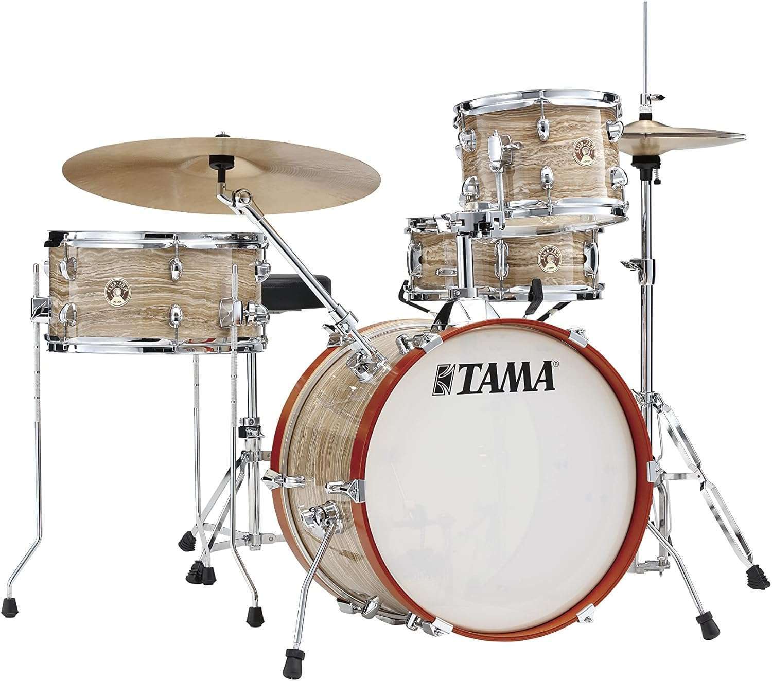 Tama Club-JAM LJK48S 4-Piece Shell Pack with Snare Drum - Cream Marble Wrap
