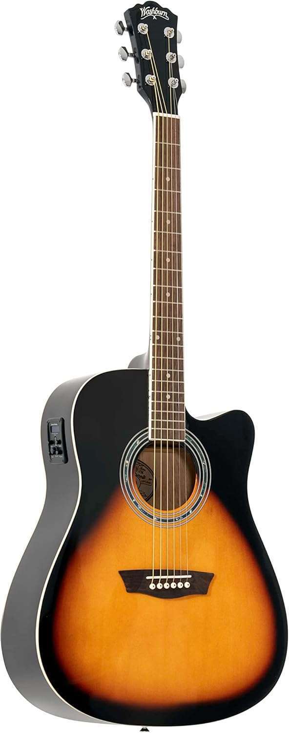 Washburn Vintage Series Acoustic-Electric Guitar, Tobacco Sunburst (WA90CEVSB) Washburn Vintage Series Acoustic-Electric Guitar, Tobacco Sunburst