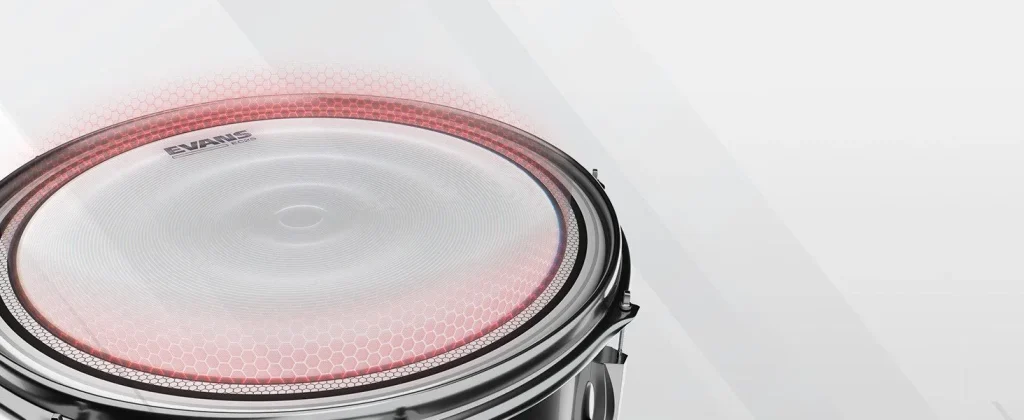Evans EC2S Clear 12" Tom Drumhead Evans Ec2s Clear Tom Head 1024x420