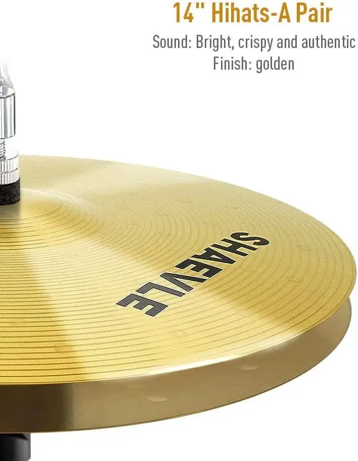 shaevle_cymbal_pack_hi_hats Shaevle Golden Alloy Cymbal Pack: 5-Piece (14"/16"/18"/20")
