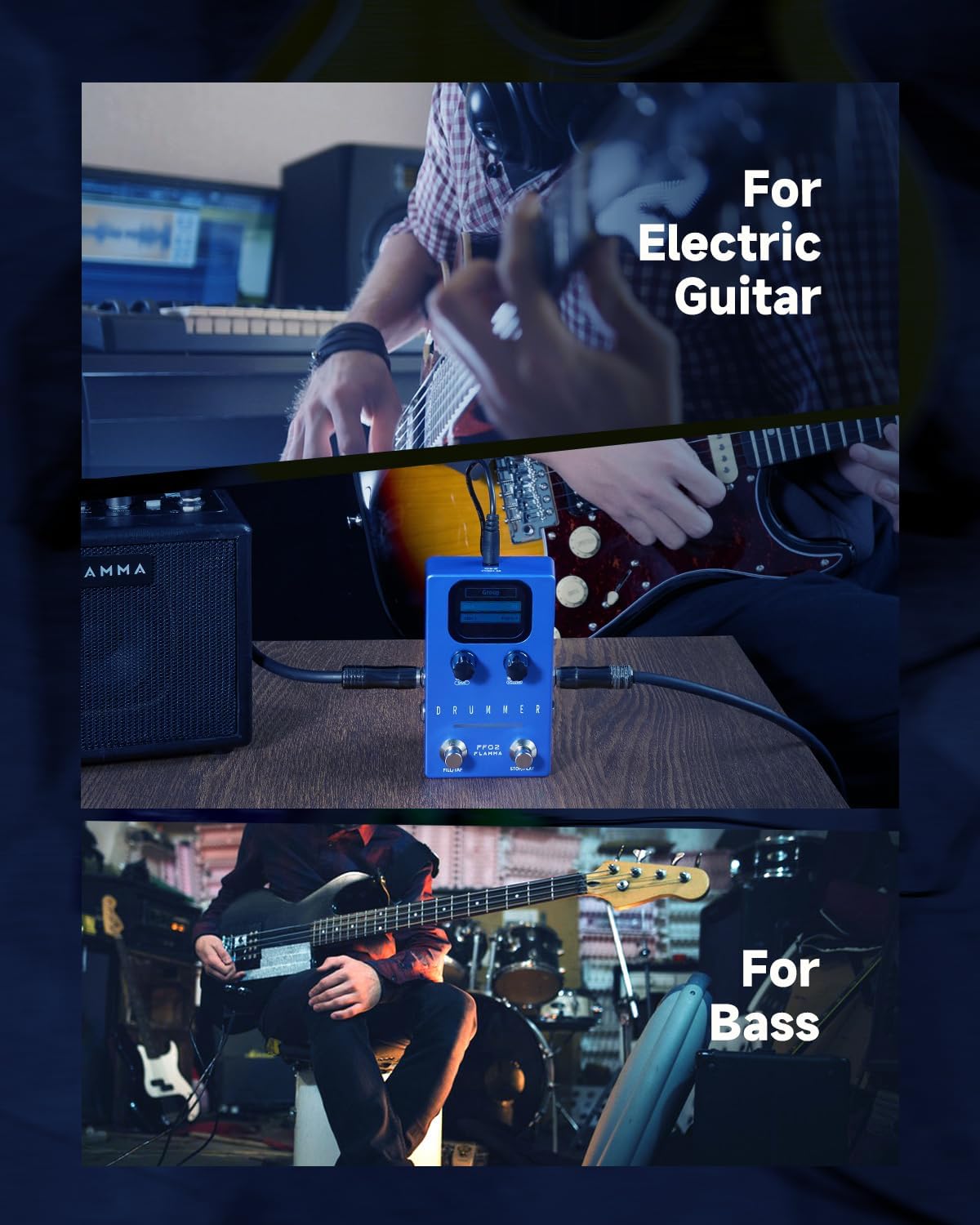 1752914024_FLAMMA-FF02-Drum-Machine-Guitar-Pedal-121-Grooves-11-Genres-Custom-Rhythms-Stereo-IO.jpg FLAMMA FF02 Drum Machine Guitar Pedal - 121 Grooves, 11 Genres, Custom Rhythms & Stereo I/O