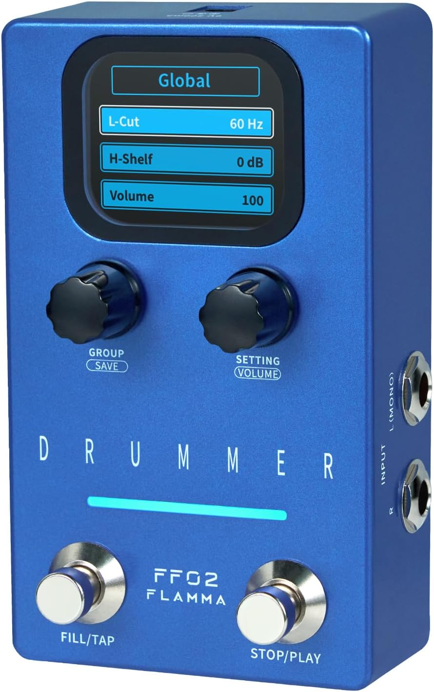 FLAMMA FF02 Drum Machine Guitar Pedal - 121 Grooves, 11 FLAMMA FF02 Drum Machine Guitar Pedal - 121 Grooves, 11 Genres, Custom Rhythms & Stereo I/O