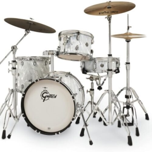 Gretsch Drums Catalina Club CT1-J484 4-Piece Shell Pack + Snare Gretsch Drums Catalina Club CT1-J484 4-Piece Shell Pack + Snare - White Satin Flame