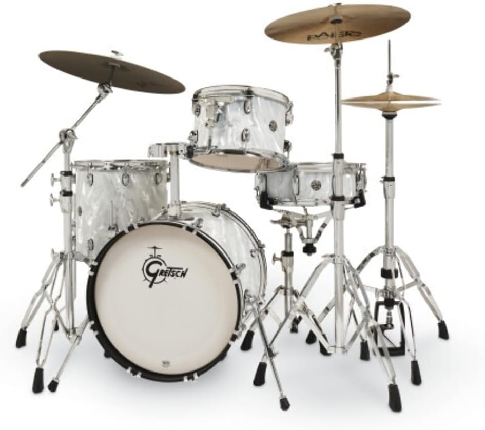 Gretsch Drums Catalina Club CT1-J484 4-Piece Shell Pack + Snare Gretsch Drums Catalina Club CT1-J484 4-Piece Shell Pack + Snare - White Satin Flame