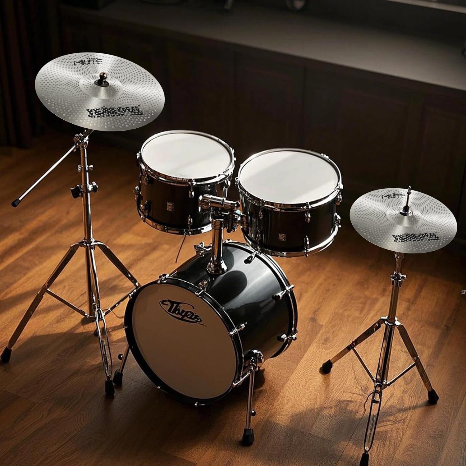 1754804019_Low-Volume-5-Piece-Cymbal-Pack-with-Bag-14161820-Drum-Set.jpg Yeasoul® Low Volume 5-Piece Cymbal Pack with Sticks & Bag: 14"/16"/18"/20"