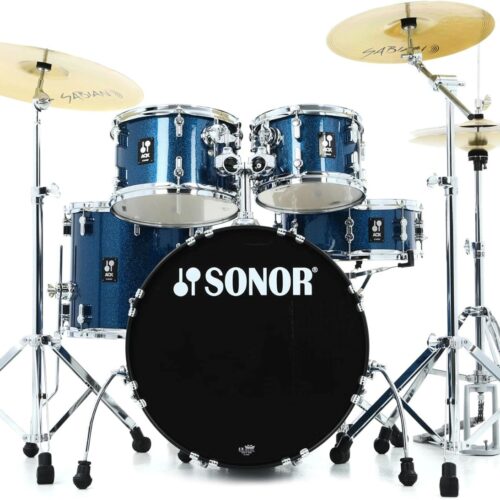 Sonor AQX Studio 5-Piece Drum Set - Blue Ocean Sparkle Sonor® AQX Studio™ 5-Piece Drum Kit - Blue Ocean Sparkle