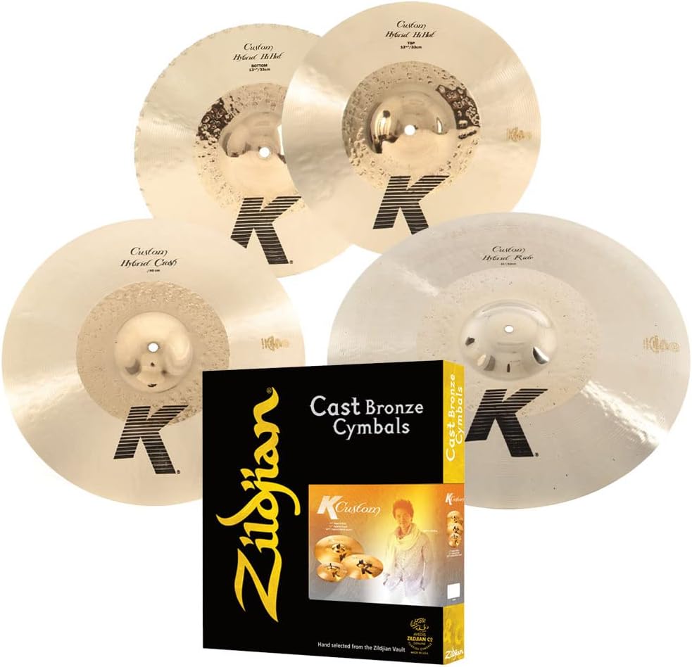 Zildjian&reg; K Custom Hybrid Cymbal Set: Hi-Hat, Crash & Ride with ZKEY