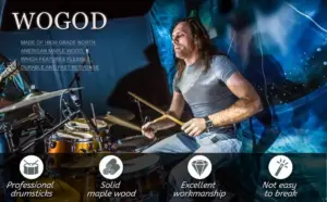 wogod maple 5a drumsticks 2 pairs