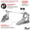 pearl&reg; demonator p932 double bass pedal interchange cam