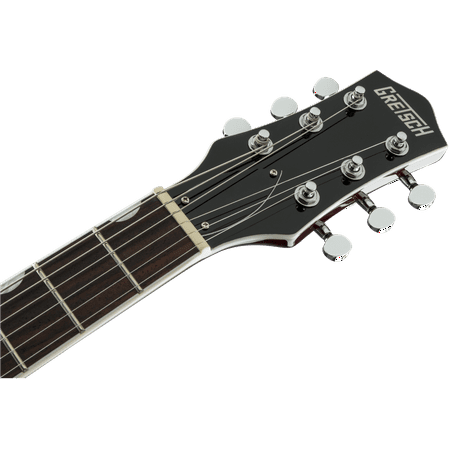 Gretsch Electromatic G5230T FT Electric Guitar, Bigsby,Gretsch Electromatic Collection G5230T FT Electric Guitar with Bigsby — Black, Black Walnut FingerboardFind your sound with the Gretsch Electromatic G5230T FT Jet Single-Cut — a classic-looking, modern-playing electric guitar that brings Gretsch tone and style within reach. Chambered mahogany body and maple top deliver full lows, warm mids and silky highs, while the Bigsby vibrato and Black Walnut fingerboard make it ideal for rockabilly, blues, indie and vintage-inspired rock.Compact, eye-catching single-cut Jet body with a sleek Black finishChambered mahogany body + maple top for resonance, balance and a lively acoustic characterSmooth Black Walnut fingerboard for warm feel and fast playabilityBuilt-in Bigsby vibrato for classic pitch bends and tasteful vibrato effectsVersatile, punchy Gretsch voicing — full low end, present mids, and articulate highsElectromatic quality and tone at a value-driven priceTone & PlayabilityThis G5230T FT is built to inspire: the chambered mahogany body gives woody warmth and sustain, while the maple top adds clarity and snap. The Black Walnut fingerboard feels smooth under the hand and responds well to both chordal rhythm and single-note runs. The Bigsby tailpiece provides vintage-style vibrato for expressive lead work and subtle shimmer.Hardware & BuildBigsby vibrato for classic Gretsch tremolo expression  Stable, playable neck profile for comfort across the fretboard  Quality bridges and hardware tuned for reliable intonation and sustainWho it’s perfect forPlayers chasing Gretsch tone without the boutique price  Guitarists who play rockabilly, blues, country, indie and classic rock  Recording musicians wanting a warm, characterful single-cut electric  Anyone upgrading from a starter guitar to a stage-ready instrumentQuick SpecsModel: Gretsch Electromatic G5230T FT Jet Single-Cut  Body: Chambered mahogany with maple top  Fingerboard: Black Walnut  Finish: Black  Tremolo: Bigsby vibrato  Series: Electromatic CollectionWhat’s in the boxGretsch Electromatic G5230T FT electric guitar (Black)  Setup ready for play — professionally adjusted at the factoryExperience classic Gretsch feel and modern playability — add the G5230T FT to your rig and unlock big, musical tone with a stylish vintage vibe.Add to cart now to own a shelf-ready, stage-ready Electromatic classic.