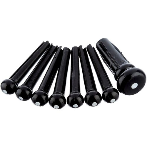 fender® black acoustic bridge pins with white dots Fender Acoustic Bridge Pins with Dots