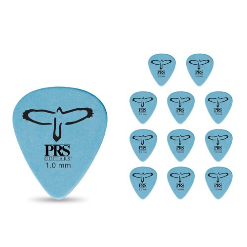 prs delrin guitar picks 1.0mm 12 pack,prs delrin picks 12 pack — 1.0 mm (1 dozen)perfect for guitarists who want a reliable pick with extra control. these prs delrin picks combine a subtly textured surface with a 1.0 mm thickness for balanced attack, precision, and long lasting durability.durable delrin material — resists wear and maintains tone pick after pick 1.0 mm medium heavy gauge — great for both rhythm strumming and articulate lead work 12th fret cooper’s hawk design + classic block logo — iconic prs styling on every pick subtly textured surface — improves grip and control without sacrificing smooth release pack of 12 (1 dozen) — ideal for gig bags, classrooms, and sharing with bandmateswhy choose these picks?consistent tone and feel: delrin delivers warm, punchy attack and quick string response. built for performance: thickness and texture give you confidence for fast runs, picking, and complex rhythms. value pack: keep spares in every case, pedalboard bag, and practice space.specificationsmaterial: delrin (acetyl) thickness: 1.0 mm quantity: 12 picks (1 dozen) design: cooper’s hawk 12th fret motif + prs block logowho it’s forelectric and acoustic guitar players looking for durability and control session musicians and gigging players who need reliable, consistent picks teachers and students who need an affordable bulk packadd a dozen of prs delrin picks to your cart for dependable tone, superior grip, and iconic prs style. PRS Delrin Guitar Picks 12-Pack
