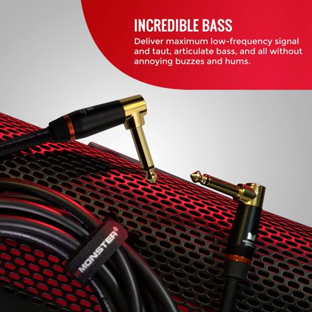 Monster Cable Prolink Bass Instrument Cable, 8-inch Right-Angle-to-Right-Angle, Black